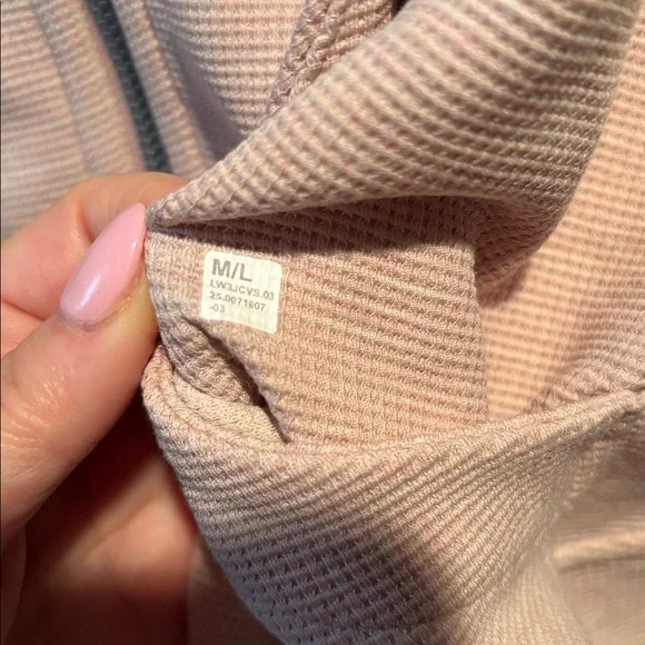 LULULEMON SCUBA OVERSIZED FULL ZIP HOODIE *WAFFLE HEATHERED MINK BERRY M/L NWT - Picture 12 of 12